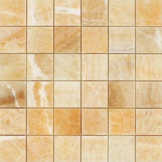 2x2 Honey Onyx Polished Mosaic Tile 2x2 Honey Onyx Polished Mosaic Tile - American Tile Depot