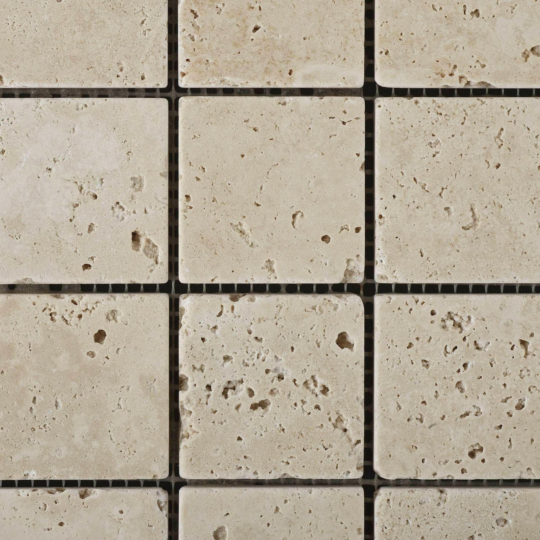 2x2 Ivory Travertine Tumbled Mosaic Tile 2x2 Ivory Travertine Tumbled Mosaic Tile - American Tile Depot
