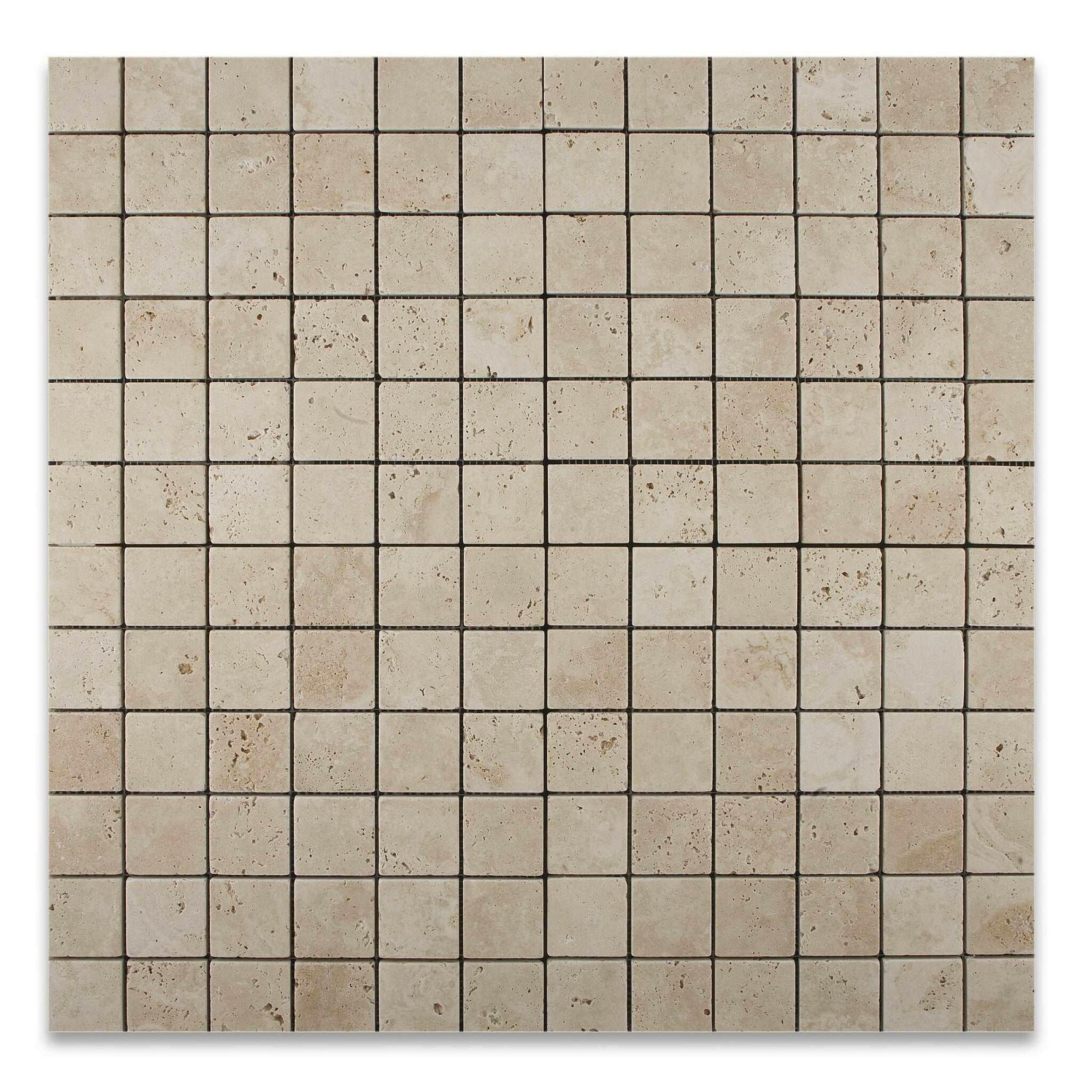 2x2 Ivory Travertine Tumbled Mosaic Tile 2x2 Ivory Travertine Tumbled Mosaic Tile - American Tile Depot