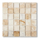 2x2 Latravonya Travertine Filled & Honed Mosaic Tile - American Tile Depot