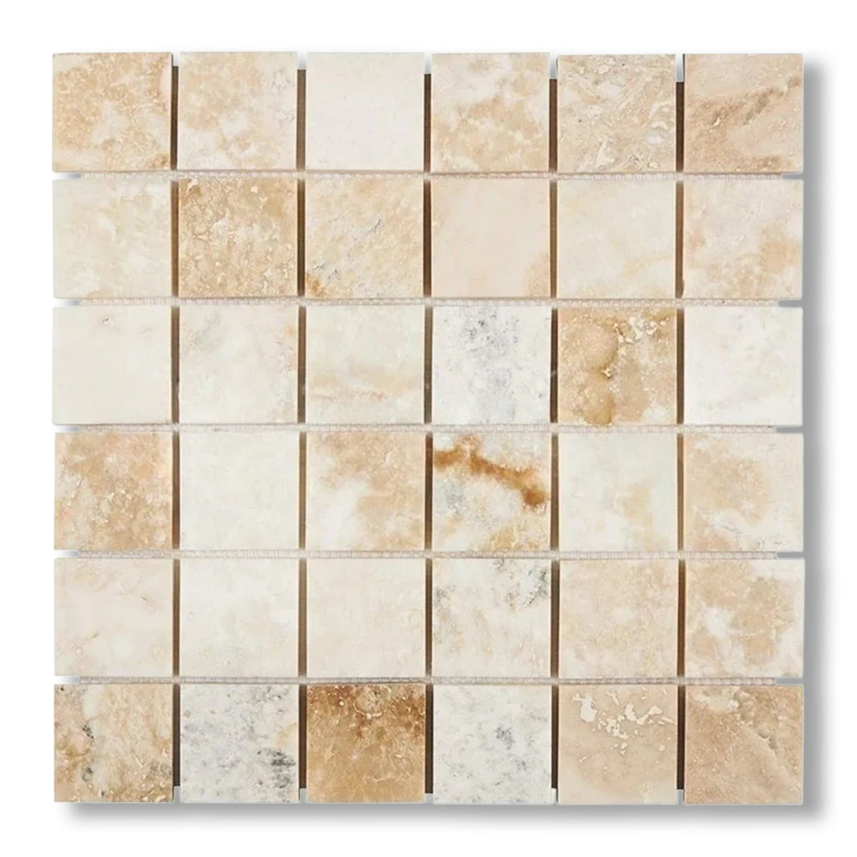 2x2 Latravonya Travertine Filled & Honed Mosaic Tile - American Tile Depot
