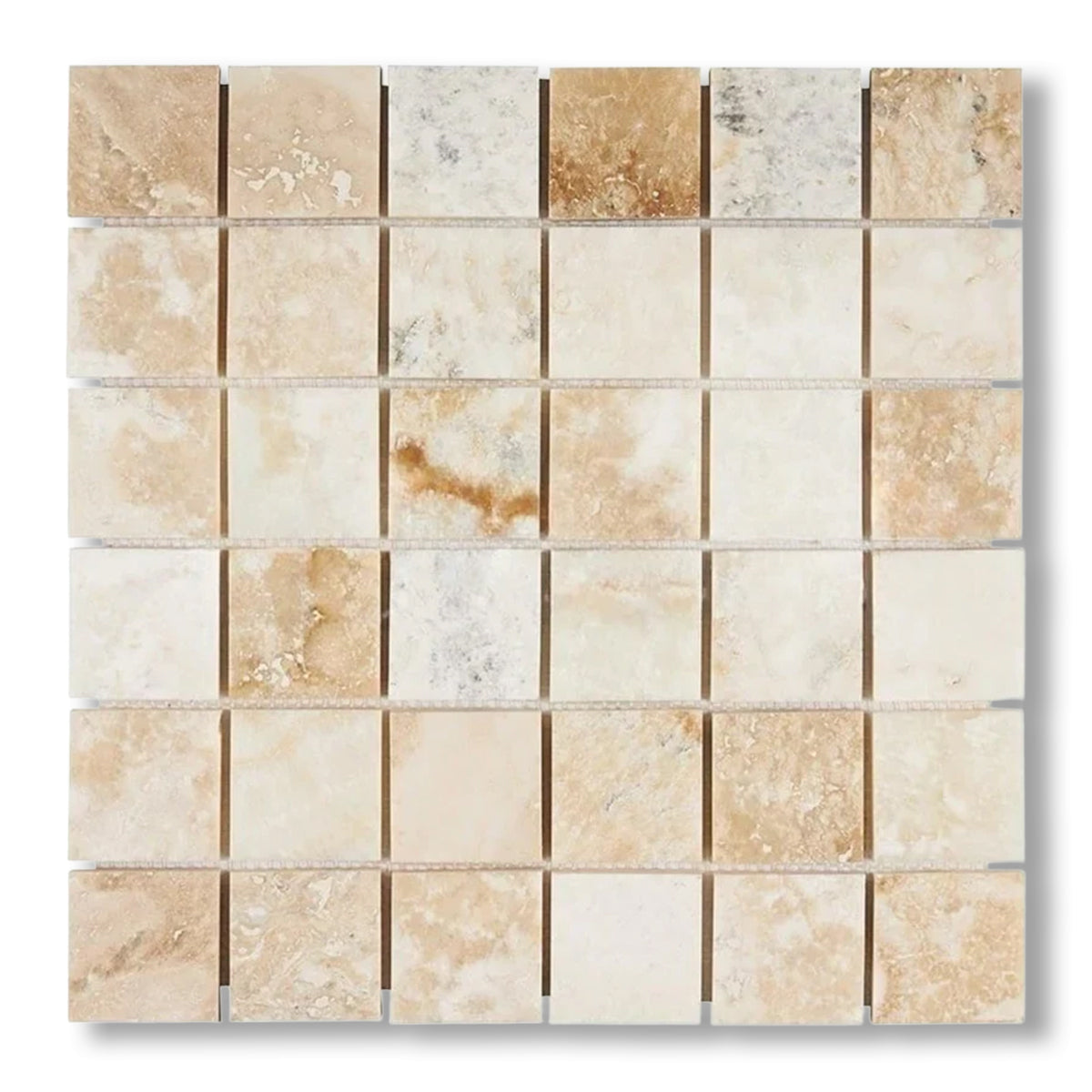 2x2 Latravonya Travertine Filled & Honed Mosaic Tile - American Tile Depot