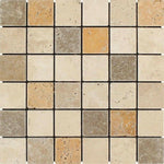 2x2 Mixed Travertine Tumbled Mosaic Tile 2x2 Mixed Travertine Tumbled Mosaic Tile - American Tile Depot