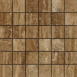 2x2 Noce Exotic Travertine (Vein-Cut) Brushed & Unfilled Mosaic Tile 2x2 Noce Exotic Travertine (Vein-Cut) Brushed & Unfilled Mosaic Tile - American Tile Depot