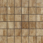 2x2 Noce Exotic Travertine (Vein-Cut) Polished & Unfilled Mosaic Tile 2x2 Noce Exotic Travertine (Vein-Cut) Polished & Unfilled Mosaic Tile - American Tile Depot