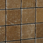 2x2 Noce Travertine Tumbled Mosaic Tile 2x2 Noce Travertine Tumbled Mosaic Tile - American Tile Depot