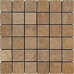 2x2 Noce Travertine Tumbled Mosaic Tile 2x2 Noce Travertine Tumbled Mosaic Tile - American Tile Depot