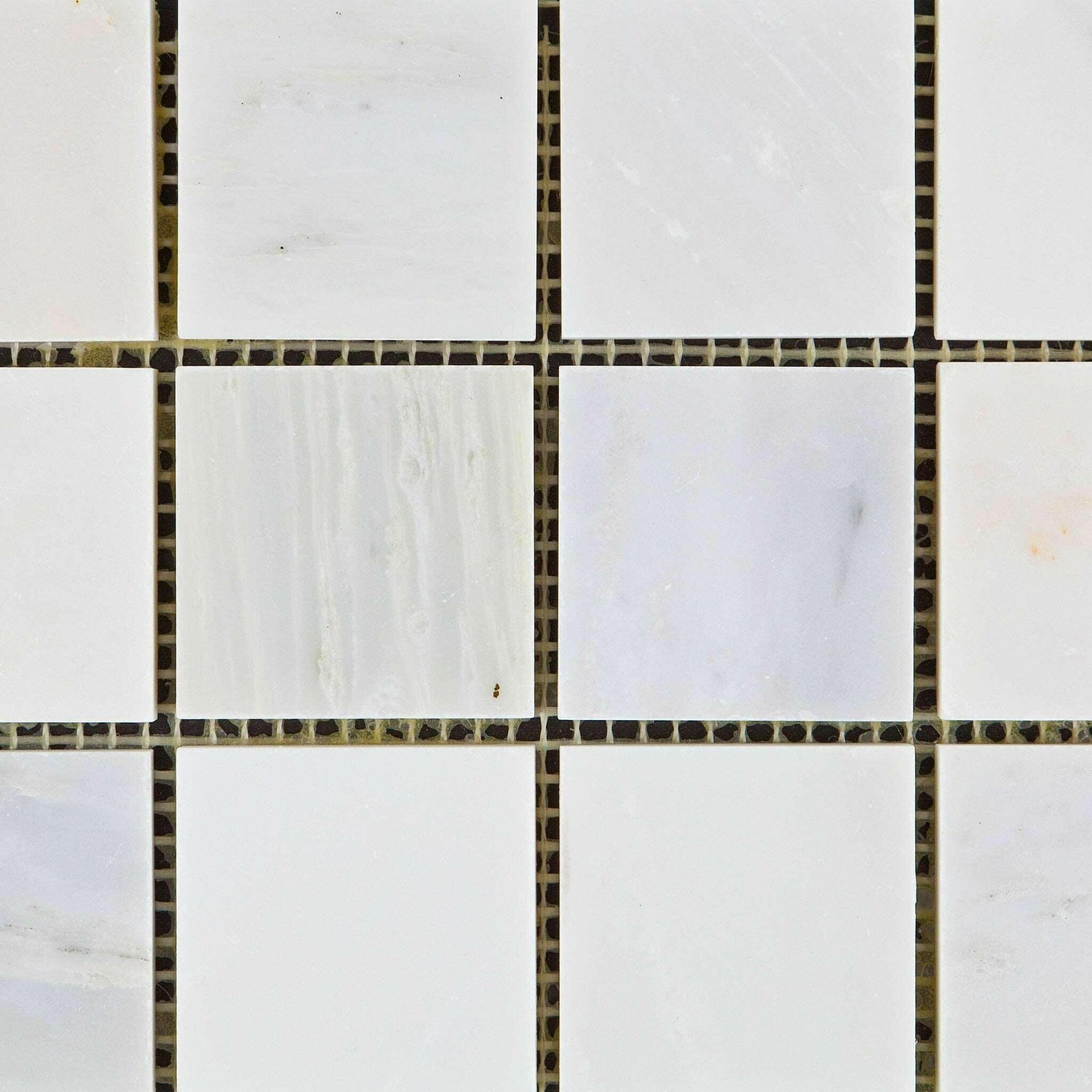 2x2 Oriental White / Asian Statuary Marble Polished Mosaic Tile 2x2 Oriental White / Asian Statuary Marble Polished Mosaic Tile - American Tile Depot