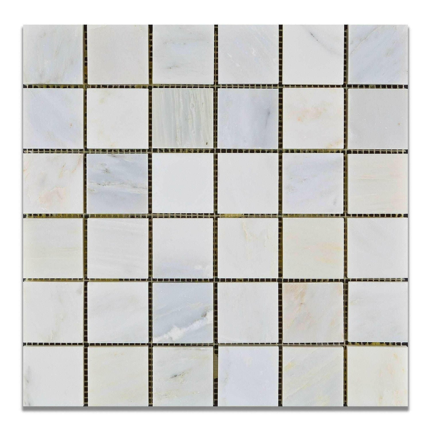 2x2 Oriental White / Asian Statuary Marble Polished Mosaic Tile 2x2 Oriental White / Asian Statuary Marble Polished Mosaic Tile - American Tile Depot
