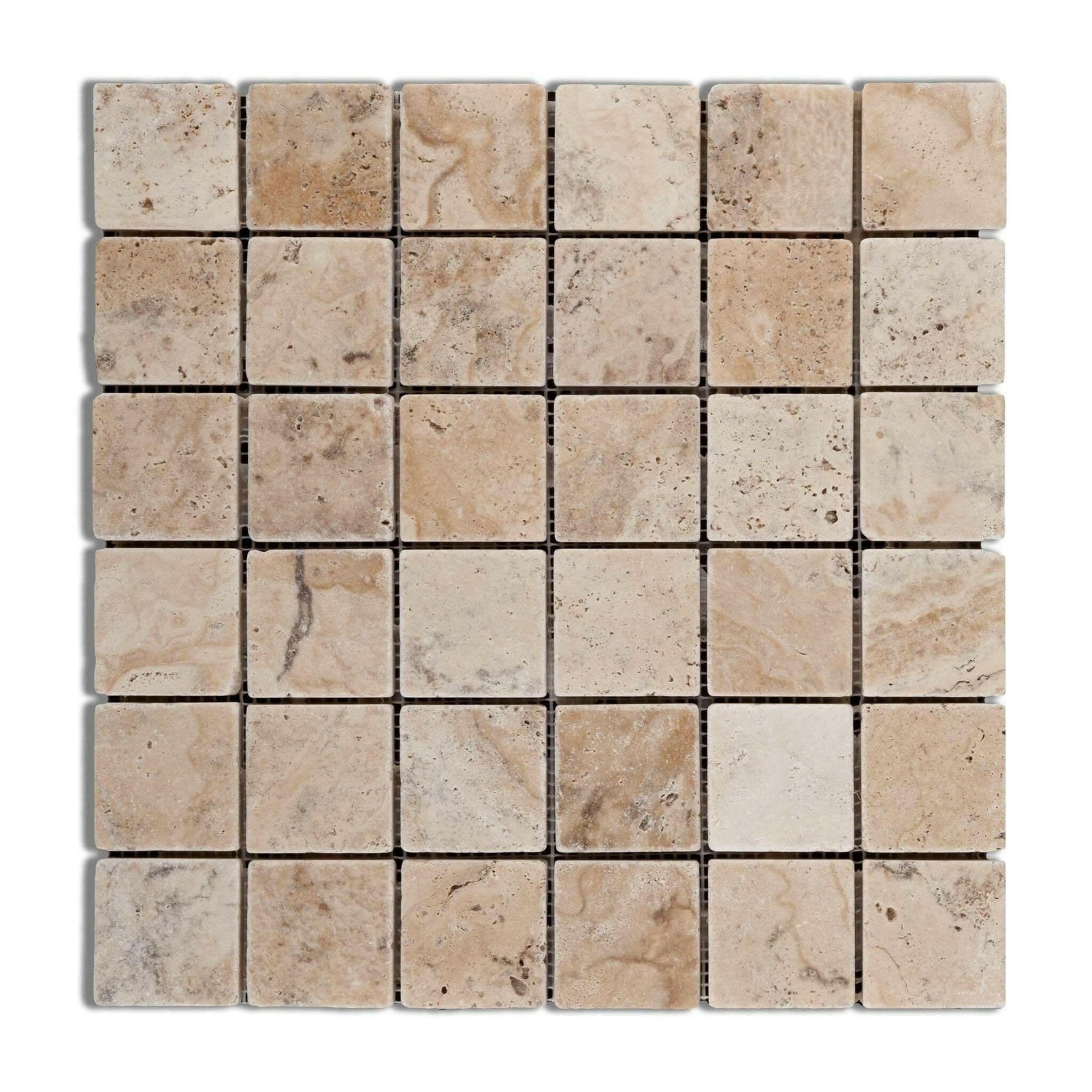 2x2 Philadelphia Travertine Tumbled Mosaic Tile 2x2 Philadelphia Travertine Tumbled Mosaic Tile - American Tile Depot