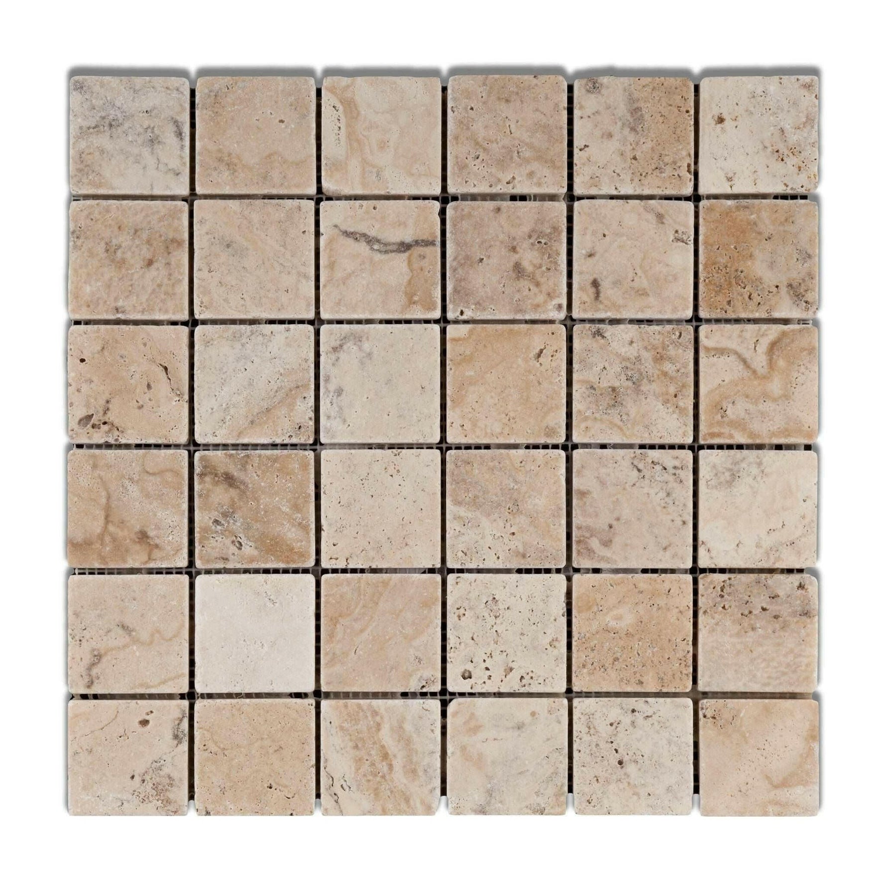 2x2 Philadelphia Travertine Tumbled Mosaic Tile 2x2 Philadelphia Travertine Tumbled Mosaic Tile - American Tile Depot