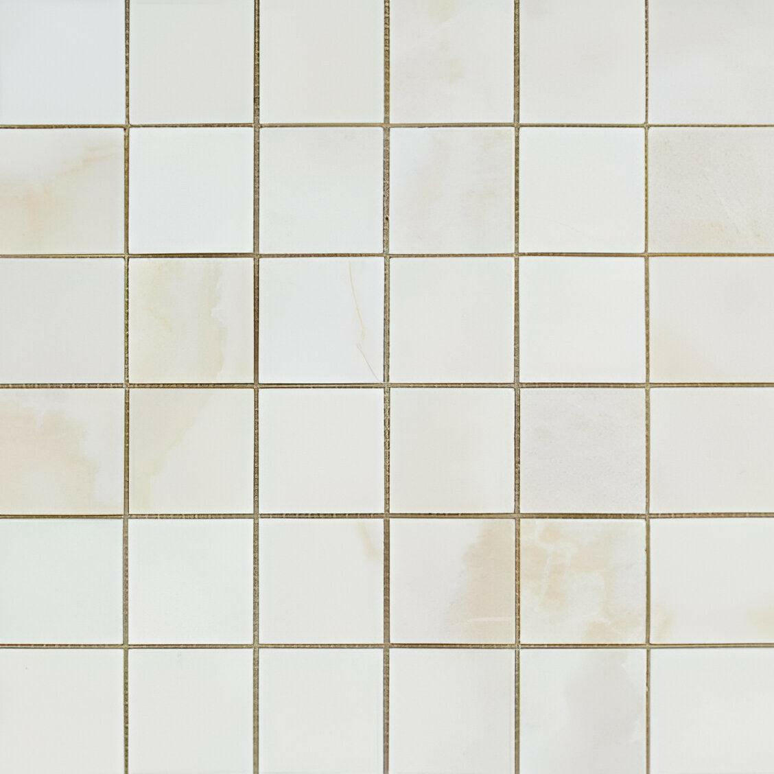 2x2 Premium White Onyx CROSS-CUT Polished Mosaic Tile 2x2 Premium White Onyx CROSS-CUT Polished Mosaic Tile - American Tile Depot