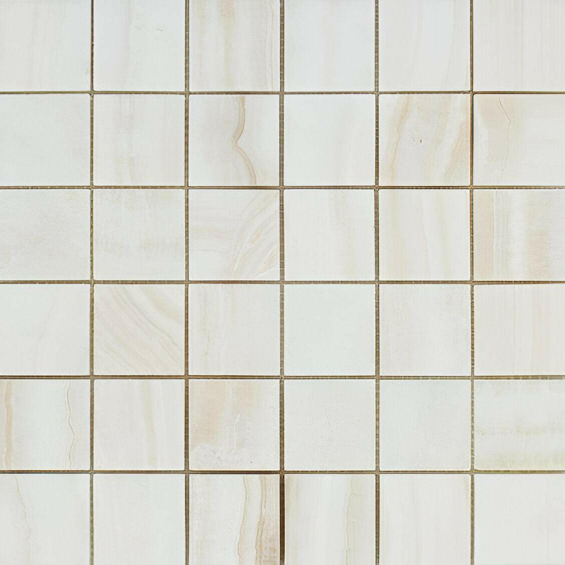 2x2 Premium White Onyx VEIN-CUT Polished Mosaic Tile 2x2 Premium White Onyx VEIN-CUT Polished Mosaic Tile - American Tile Depot