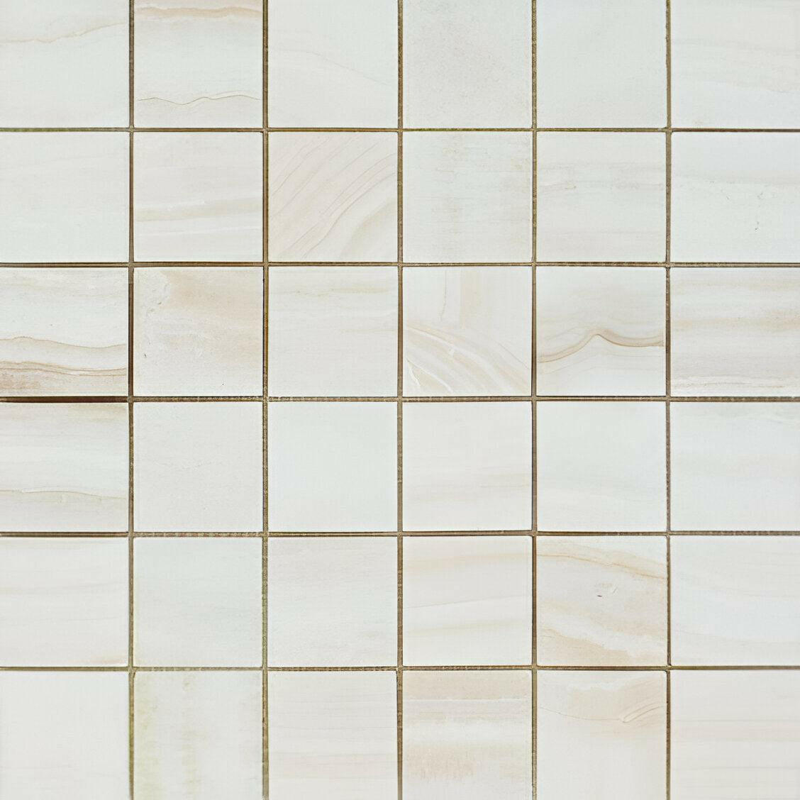 2x2 Premium White Onyx VEIN-CUT Polished Mosaic Tile 2x2 Premium White Onyx VEIN-CUT Polished Mosaic Tile - American Tile Depot
