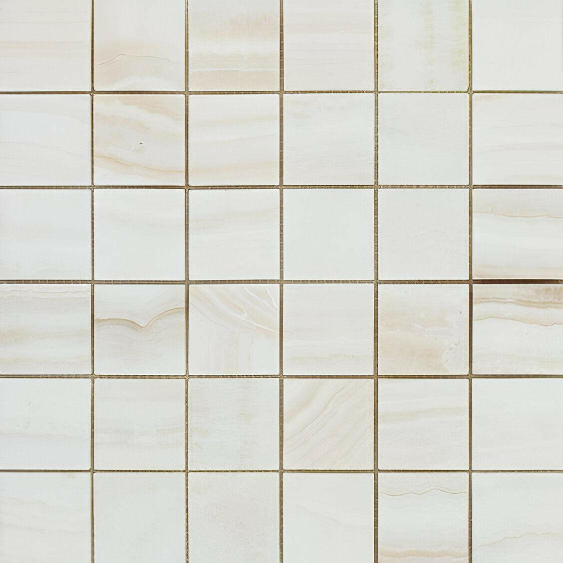 2x2 Premium White Onyx VEIN-CUT Polished Mosaic Tile 2x2 Premium White Onyx VEIN-CUT Polished Mosaic Tile - American Tile Depot
