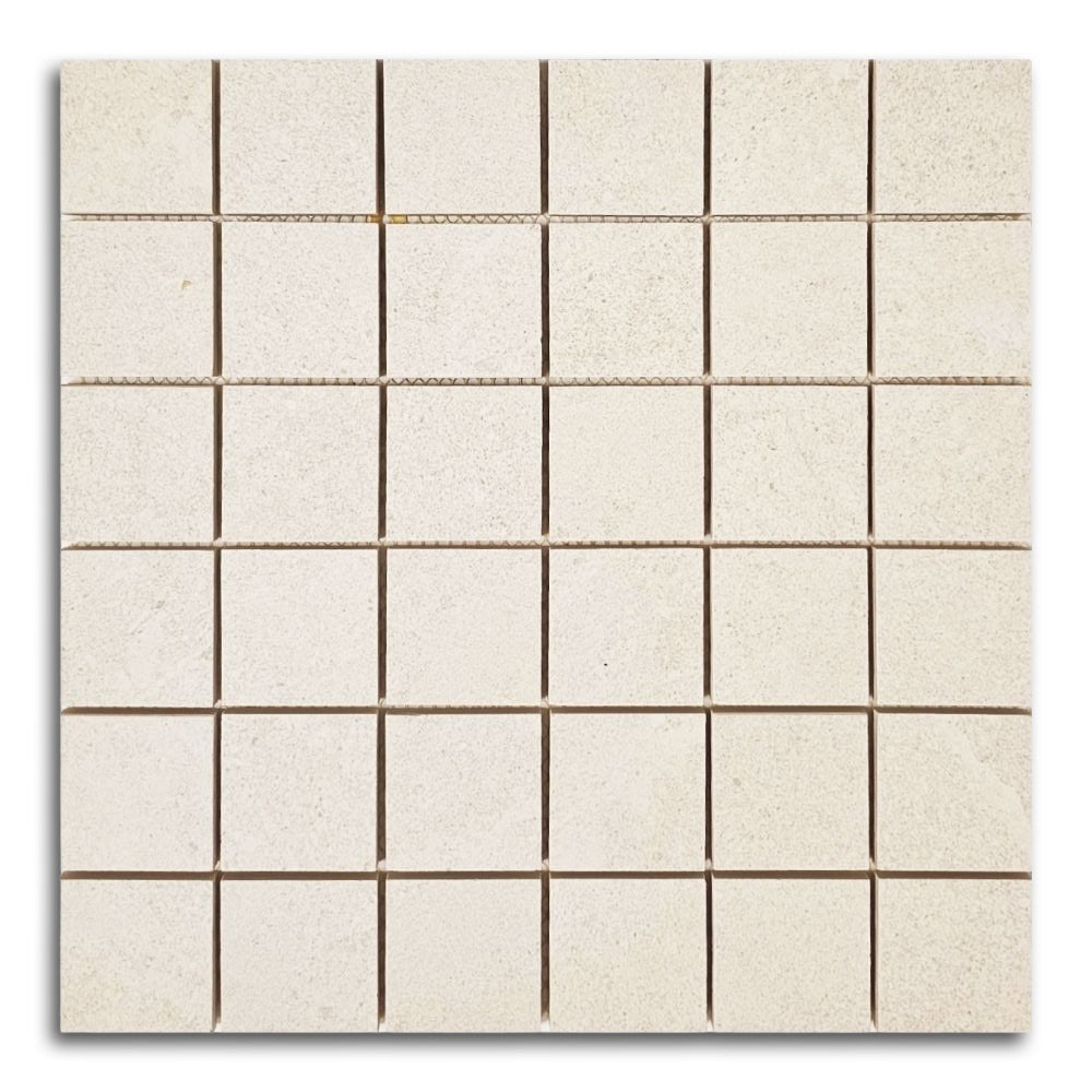 2x2 Rhythm Ivory Square Porcelain Mosaic Tile