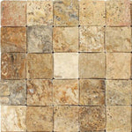 2x2 Scabos Travertine Tumbled CNC Arched 3D Mosaic Tile 2x2 Scabos Travertine Tumbled CNC Arched 3D Mosaic Tile - American Tile Depot