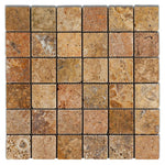 2x2 Scabos Travertine Tumbled Mosaic Tile 2x2 Scabos Travertine Tumbled Mosaic Tile - American Tile Depot