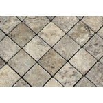 2x2 Silver Travertine Tumbled Mosaic Tile - American Tile Depot