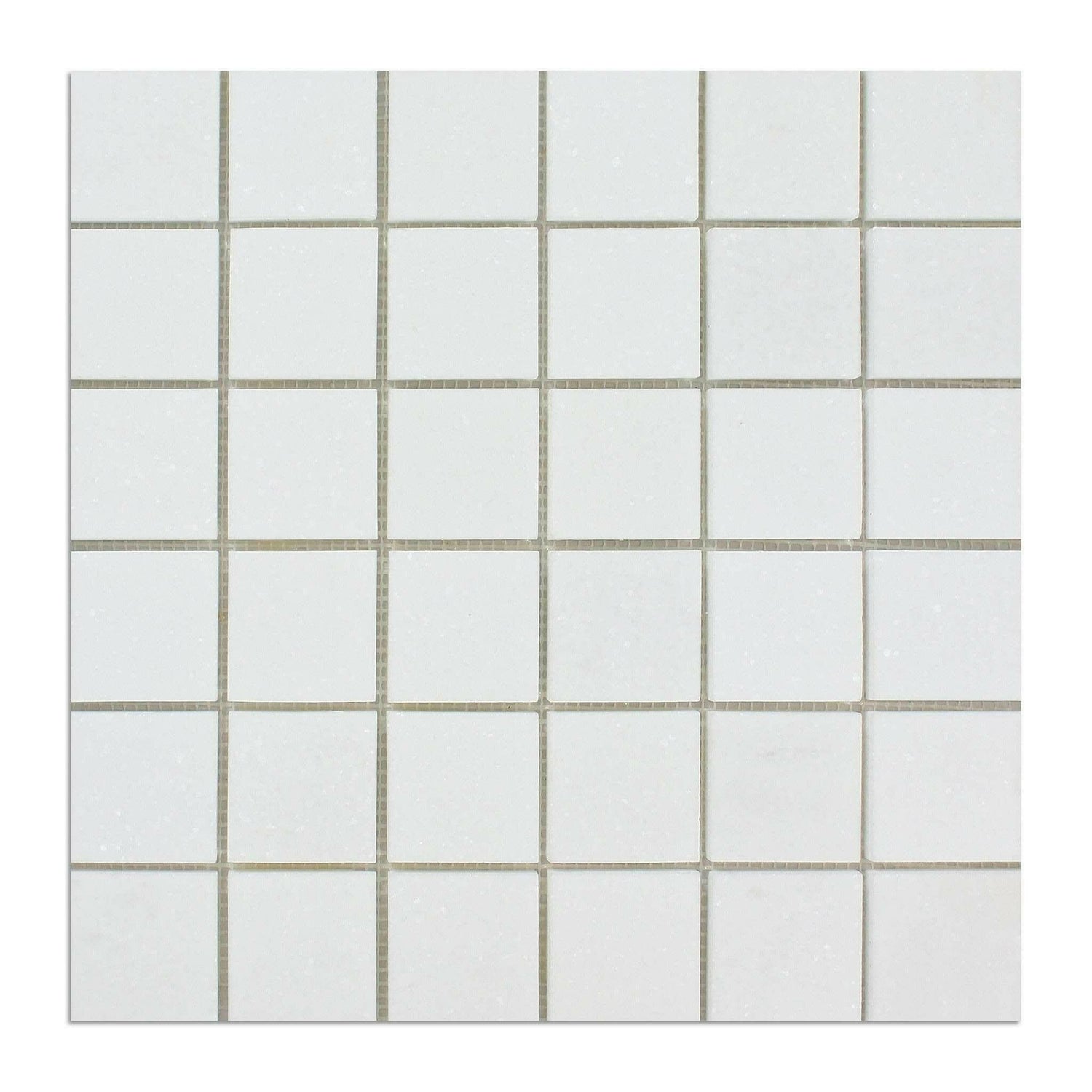 2x2 Thassos White Marble Honed Mosaic Tile 2x2 Thassos White Marble Honed Mosaic Tile - American Tile Depot