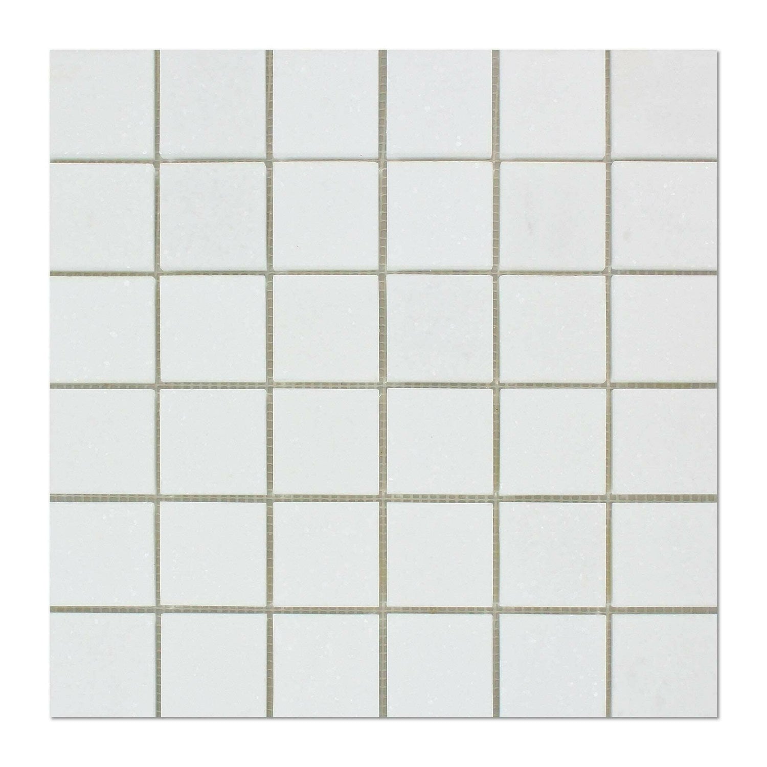 2x2 Thassos White Marble Honed Mosaic Tile 2x2 Thassos White Marble Honed Mosaic Tile - American Tile Depot