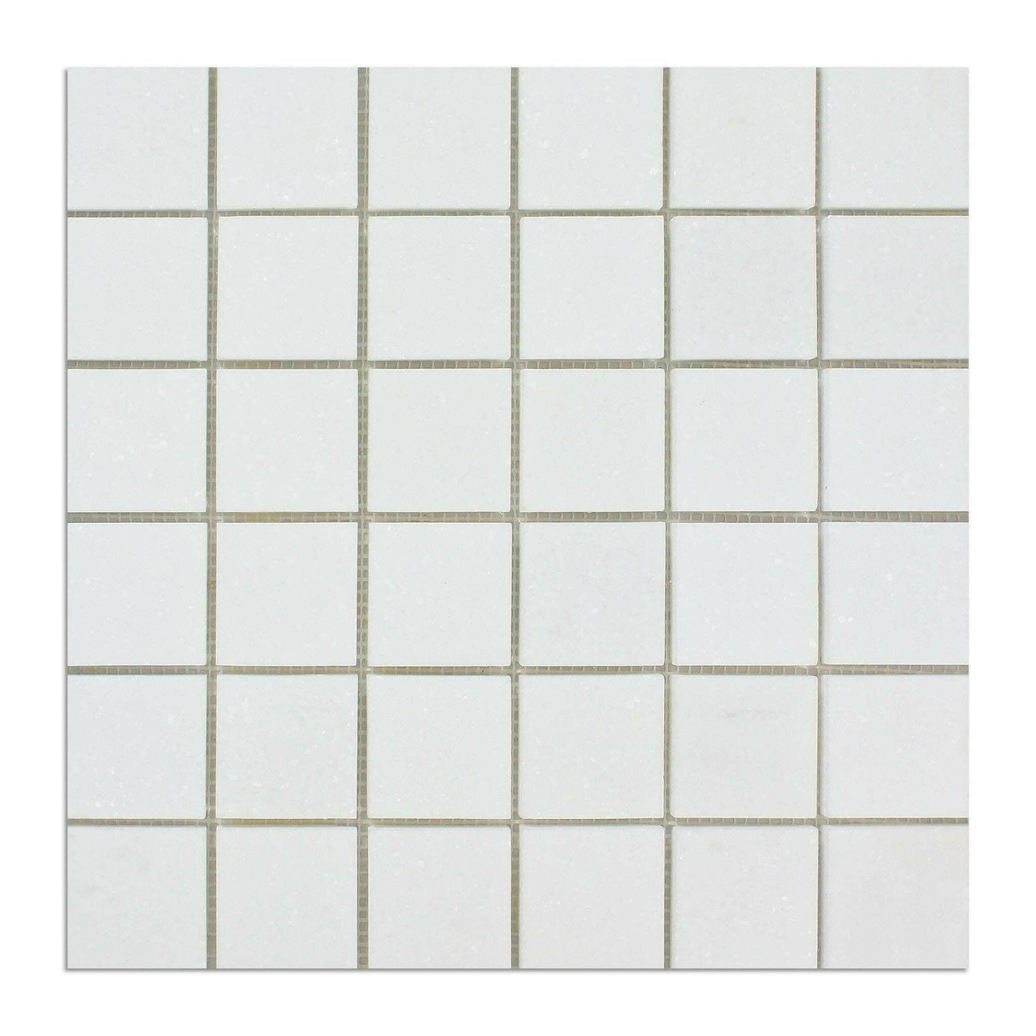 2x2 Thassos White Marble Polished Mosaic Tile 2x2 Thassos White Marble Polished Mosaic Tile - American Tile Depot