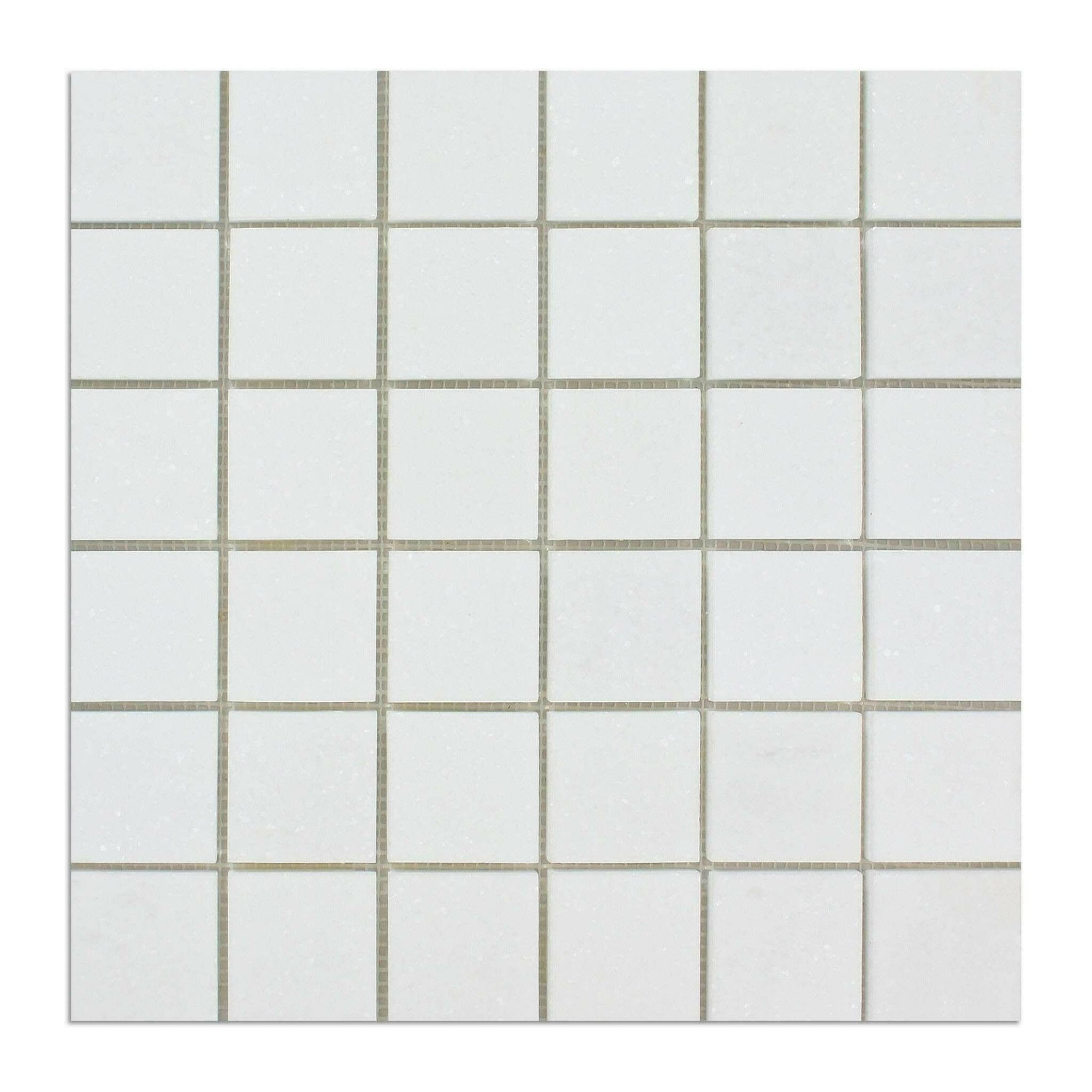 2x2 Thassos White Marble Polished Mosaic Tile 2x2 Thassos White Marble Polished Mosaic Tile - American Tile Depot