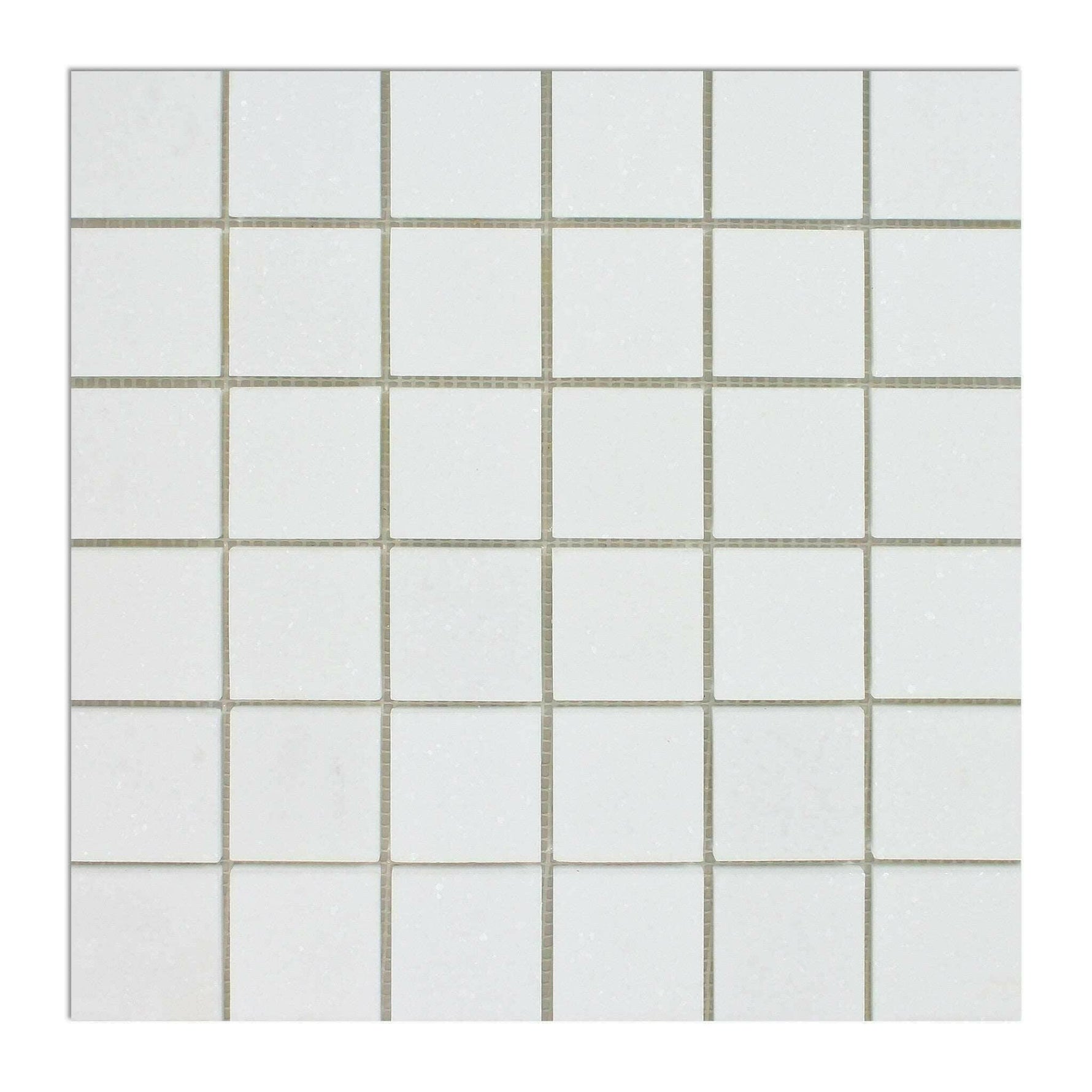 2x2 Thassos White Marble Polished Mosaic Tile 2x2 Thassos White Marble Polished Mosaic Tile - American Tile Depot