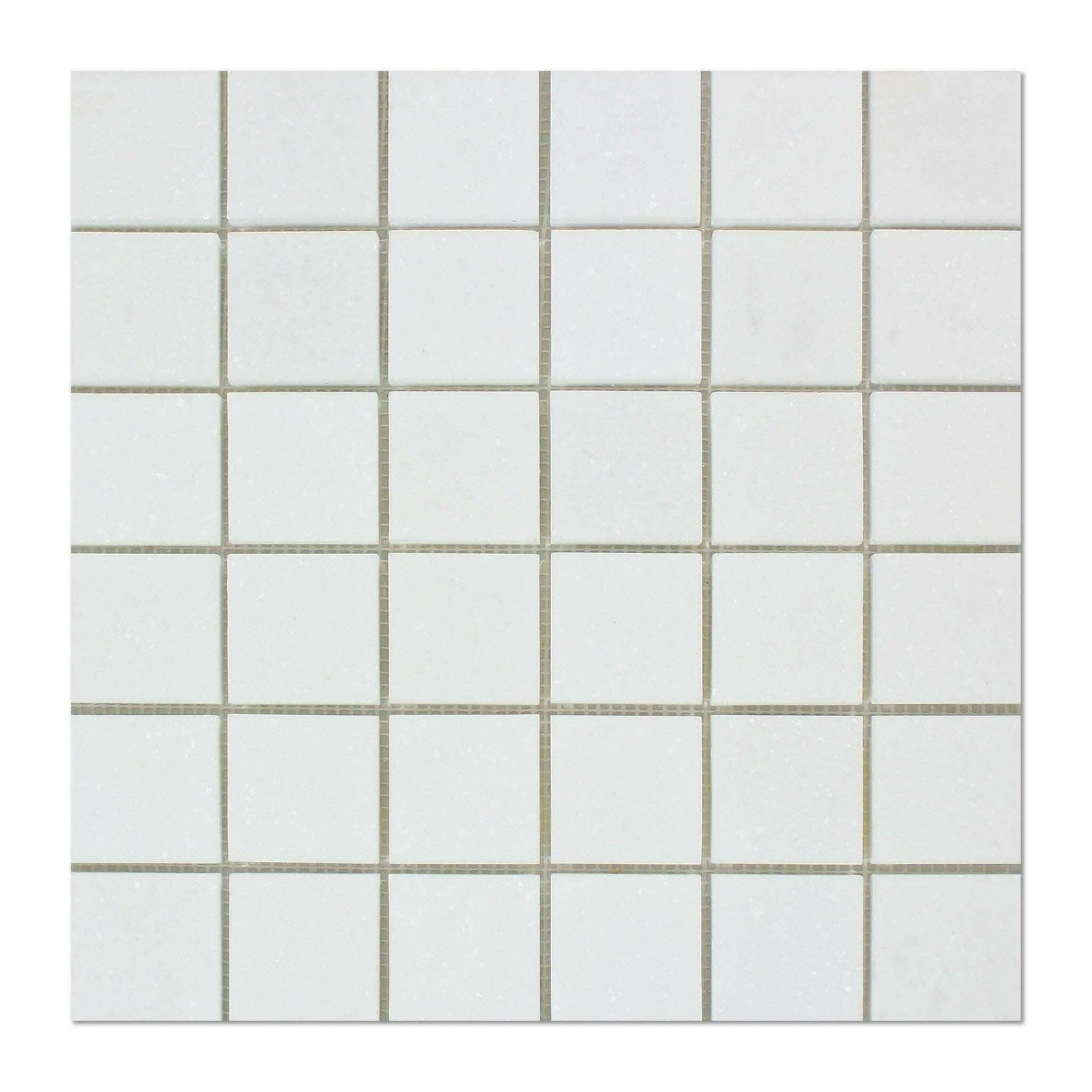 2x2 Thassos White Marble Polished Mosaic Tile 2x2 Thassos White Marble Polished Mosaic Tile - American Tile Depot