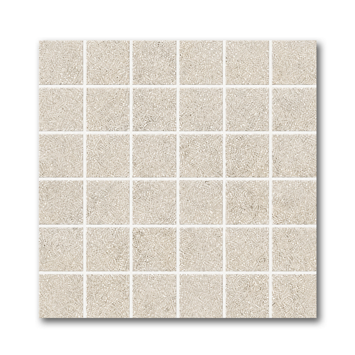 2x2 Tranquil Bone Travertine Look Square Porcelain Mosaic Tile - American Tile Depot