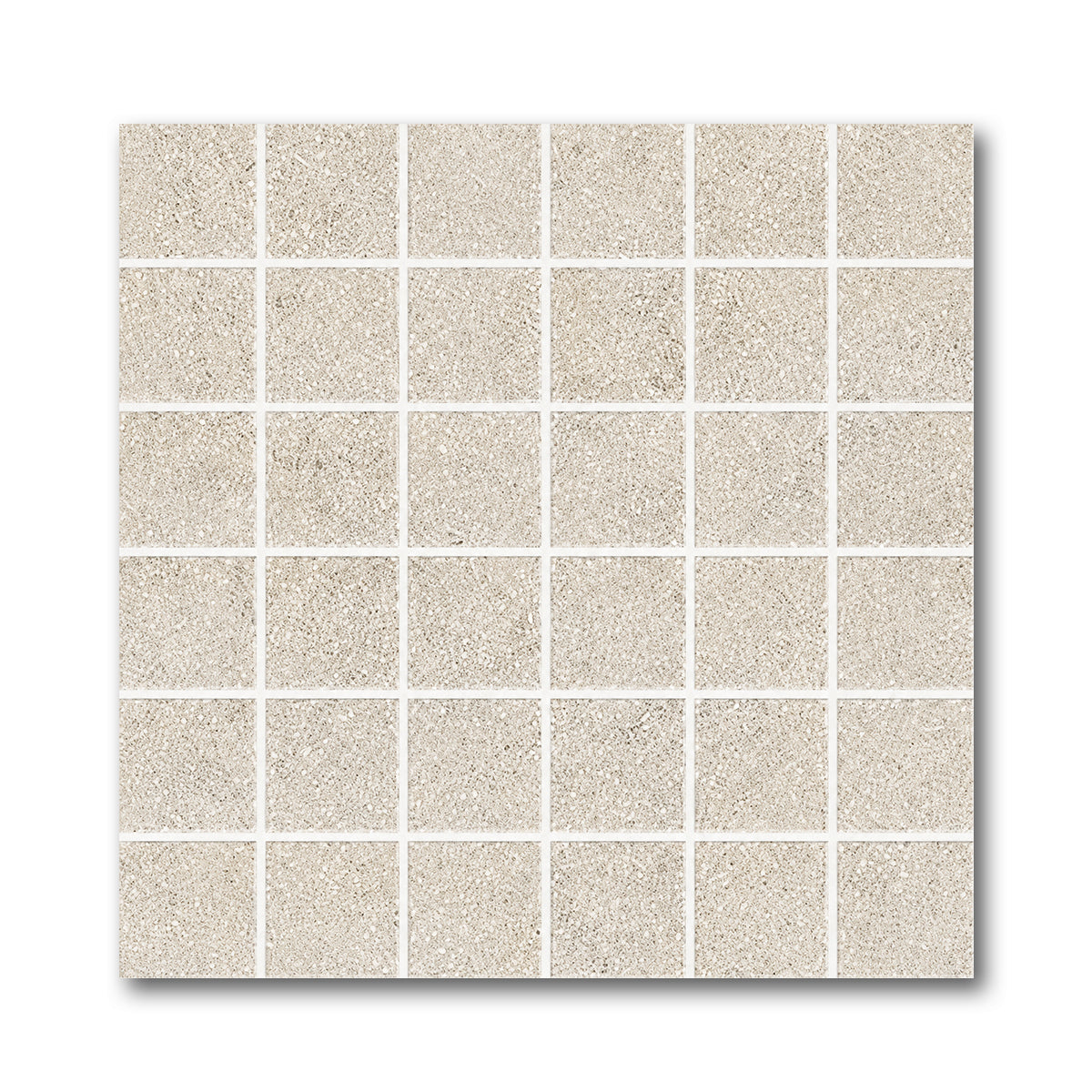 2x2 Tranquil Bone Travertine Look Square Porcelain Mosaic Tile - American Tile Depot