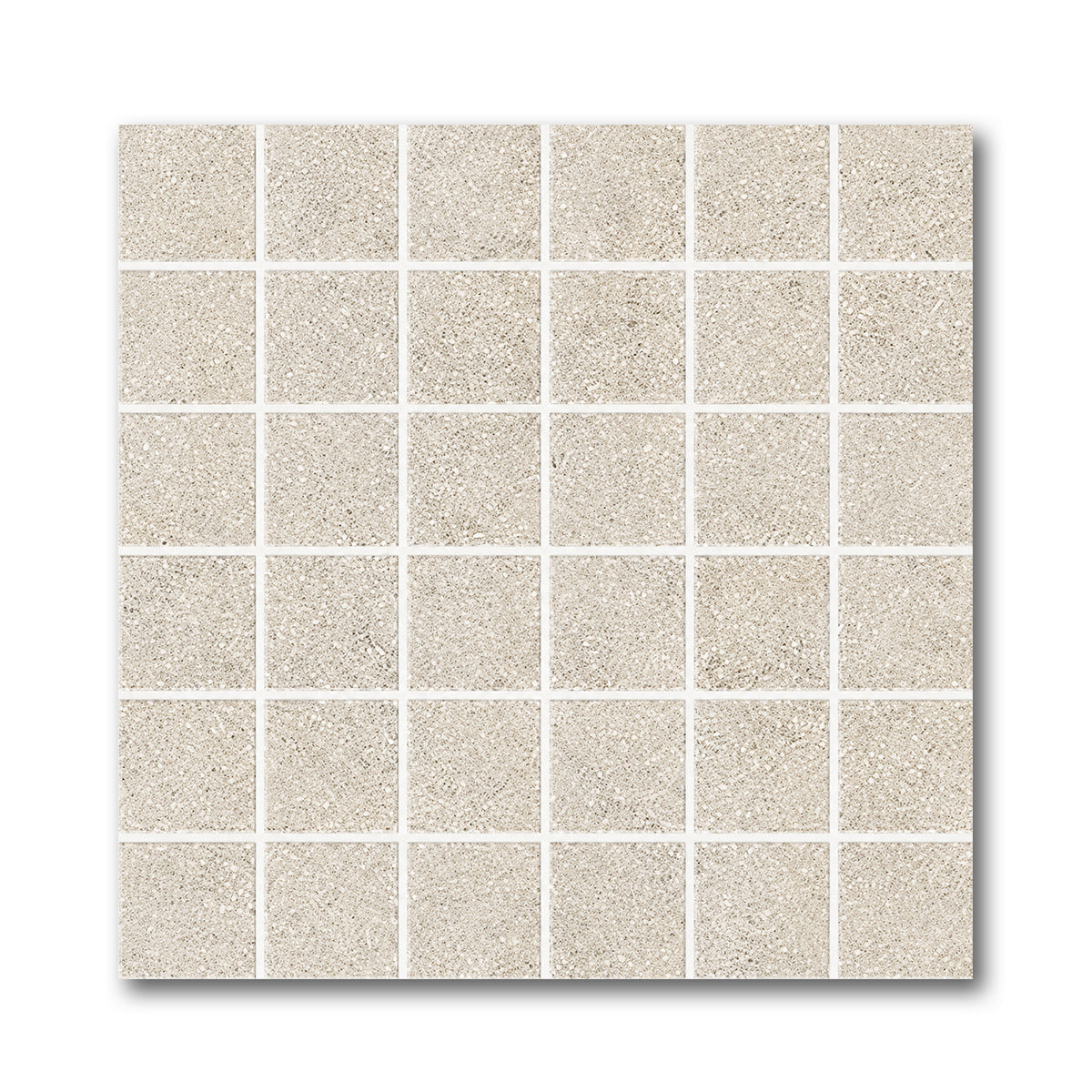 2x2 Tranquil Bone Travertine Look Square Porcelain Mosaic Tile - American Tile Depot