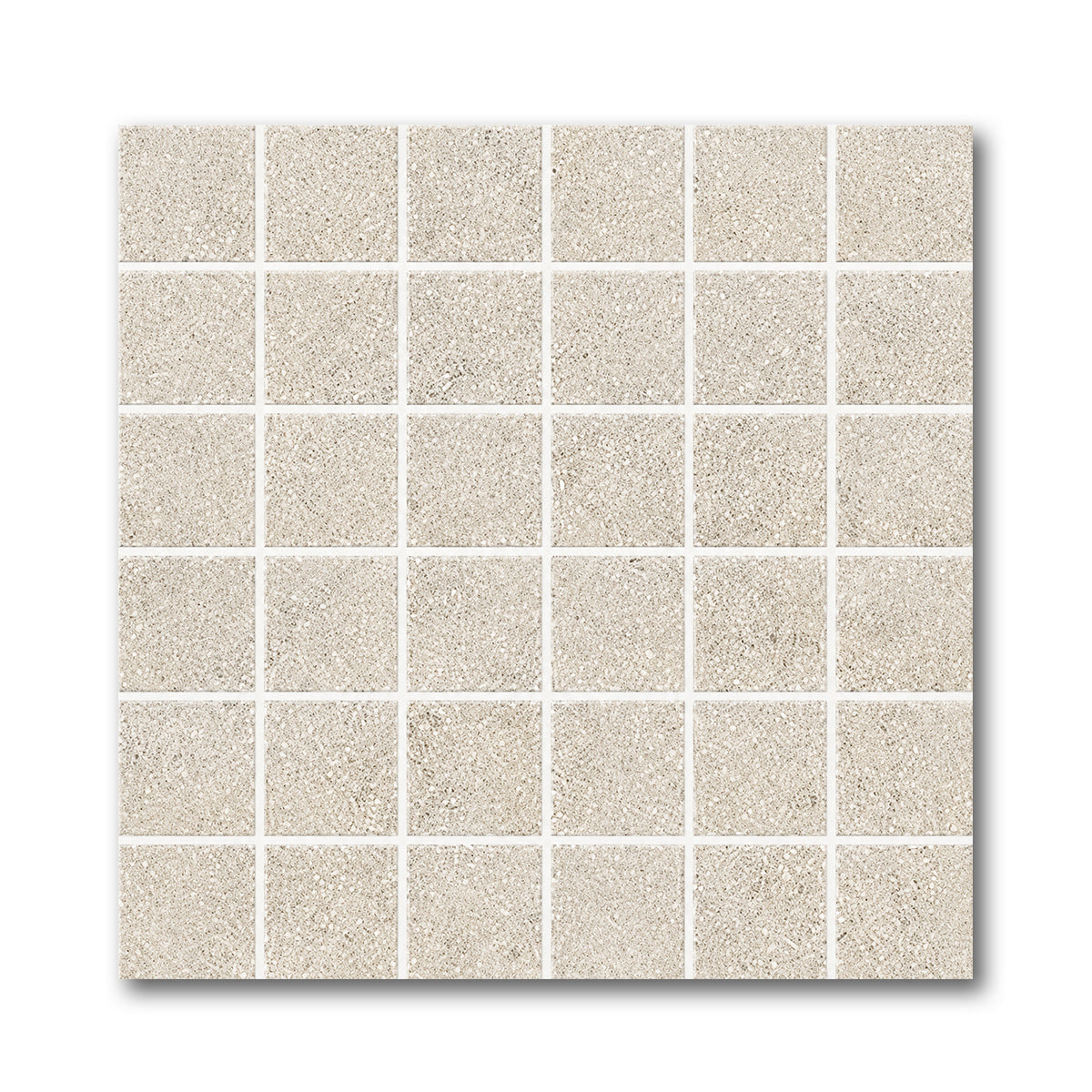 2x2 Tranquil Bone Travertine Look Square Porcelain Mosaic Tile - American Tile Depot