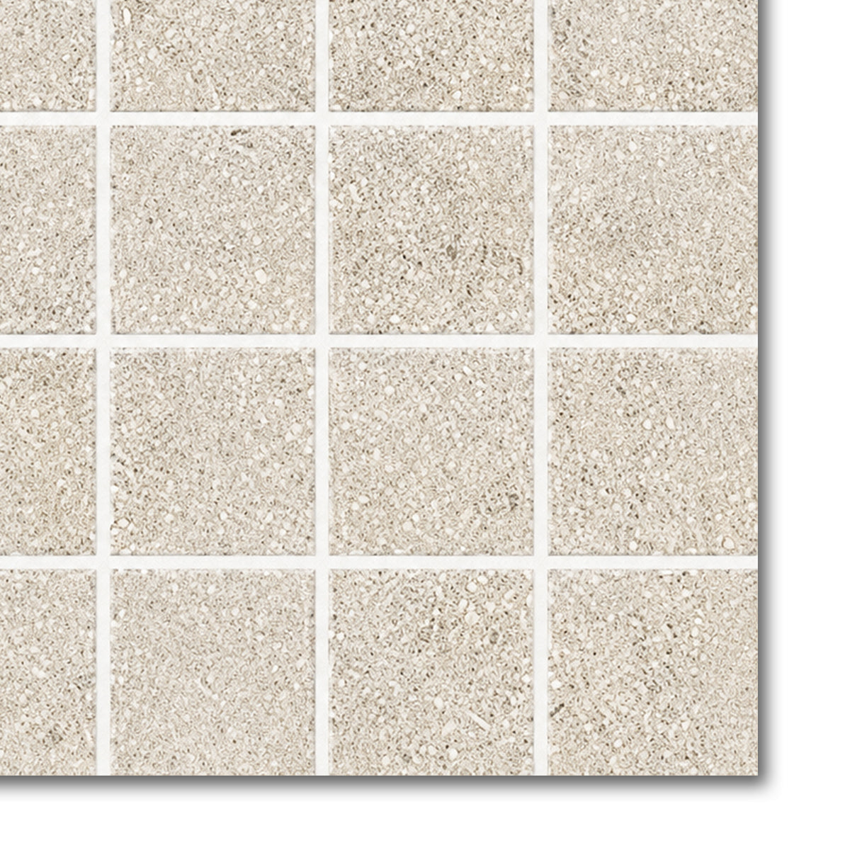 2x2 Tranquil Bone Travertine Look Square Porcelain Mosaic Tile - American Tile Depot