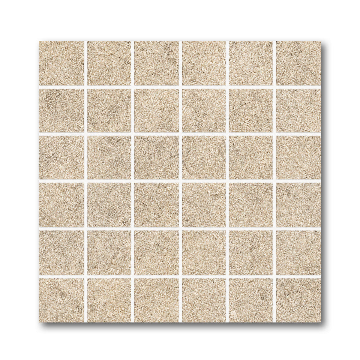 2x2 Tranquil Moka Travertine Look Square Porcelain Mosaic Tile - American Tile Depot