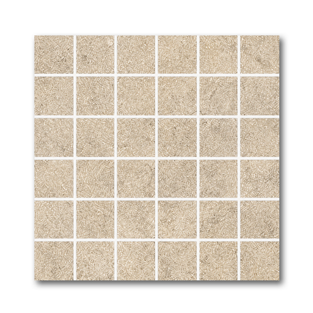 2x2 Tranquil Moka Travertine Look Square Porcelain Mosaic Tile - American Tile Depot