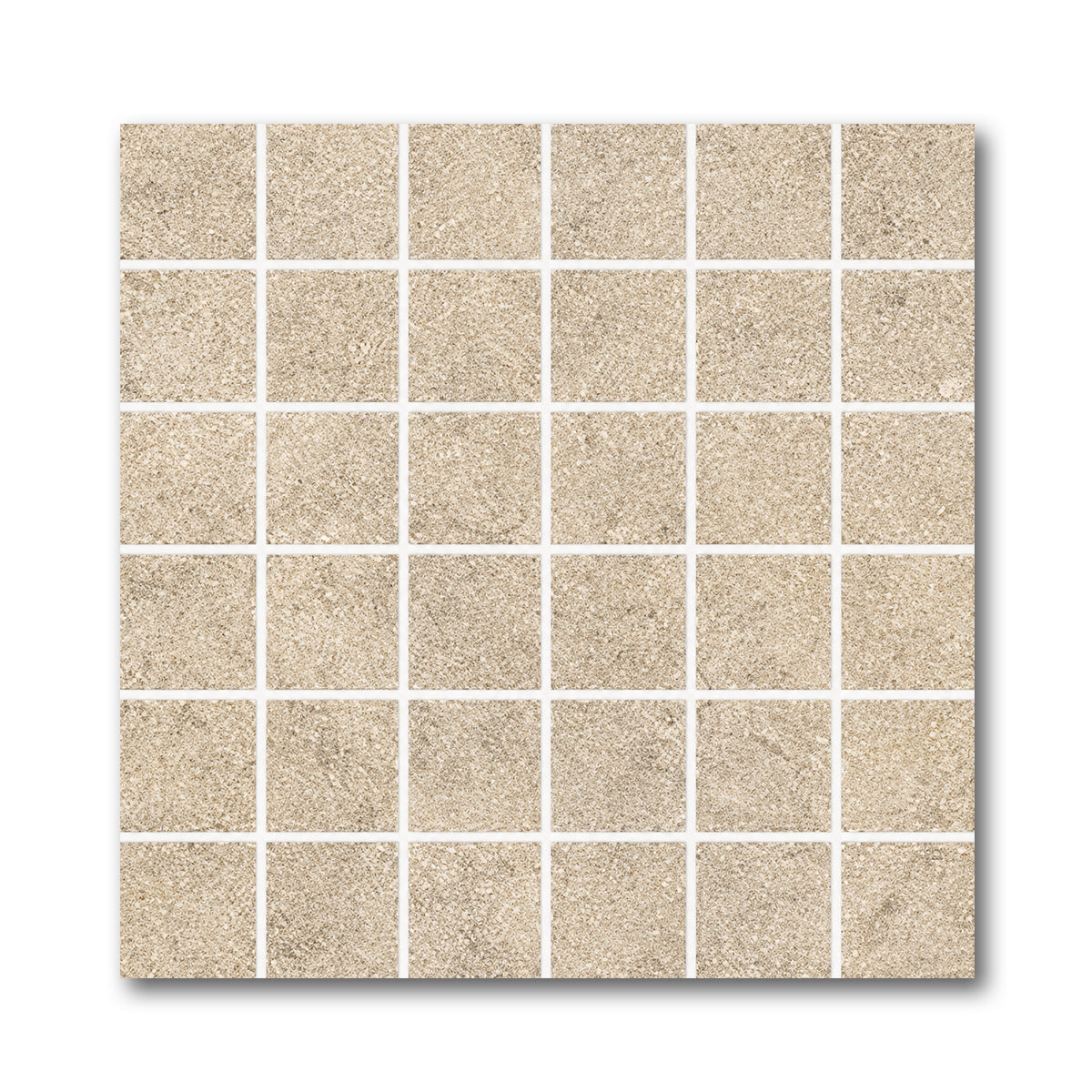 2x2 Tranquil Moka Travertine Look Square Porcelain Mosaic Tile - American Tile Depot