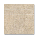 2x2 Tranquil Moka Travertine Look Square Porcelain Mosaic Tile - American Tile Depot