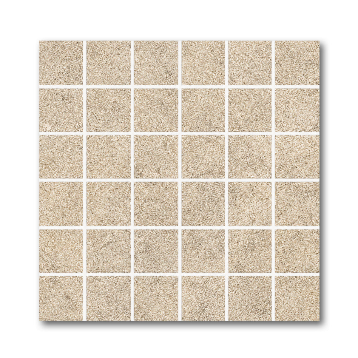 2x2 Tranquil Moka Travertine Look Square Porcelain Mosaic Tile - American Tile Depot