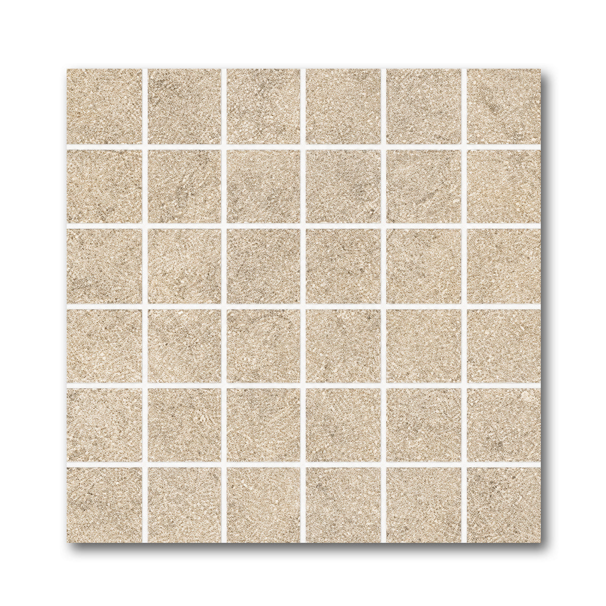 2x2 Tranquil Moka Travertine Look Square Porcelain Mosaic Tile - American Tile Depot