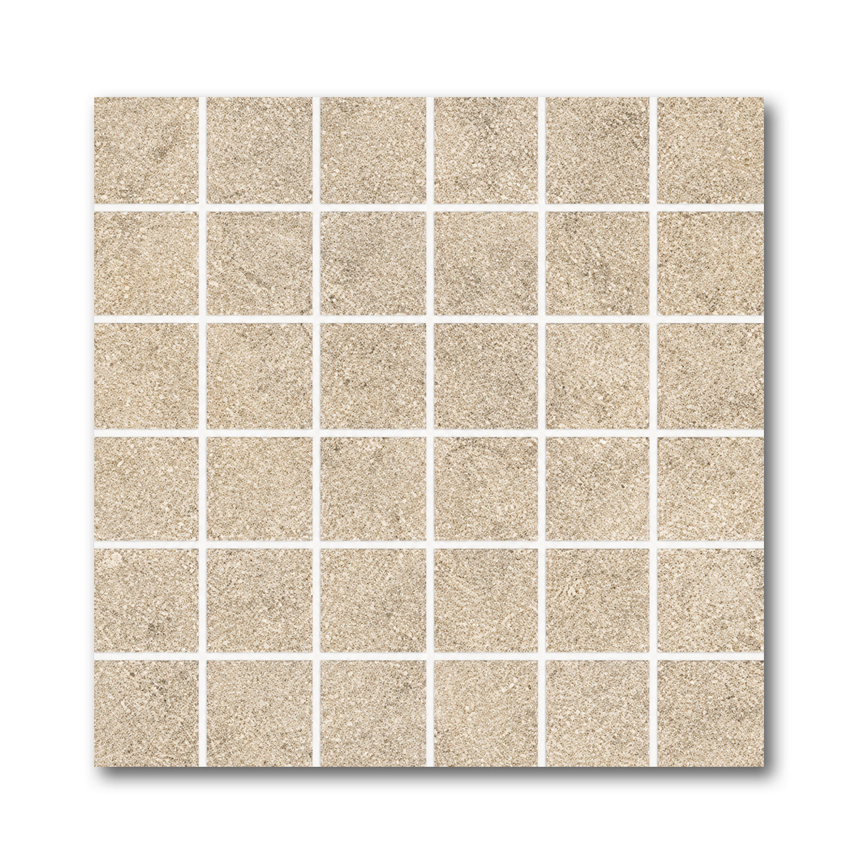 2x2 Tranquil Moka Travertine Look Square Porcelain Mosaic Tile - American Tile Depot