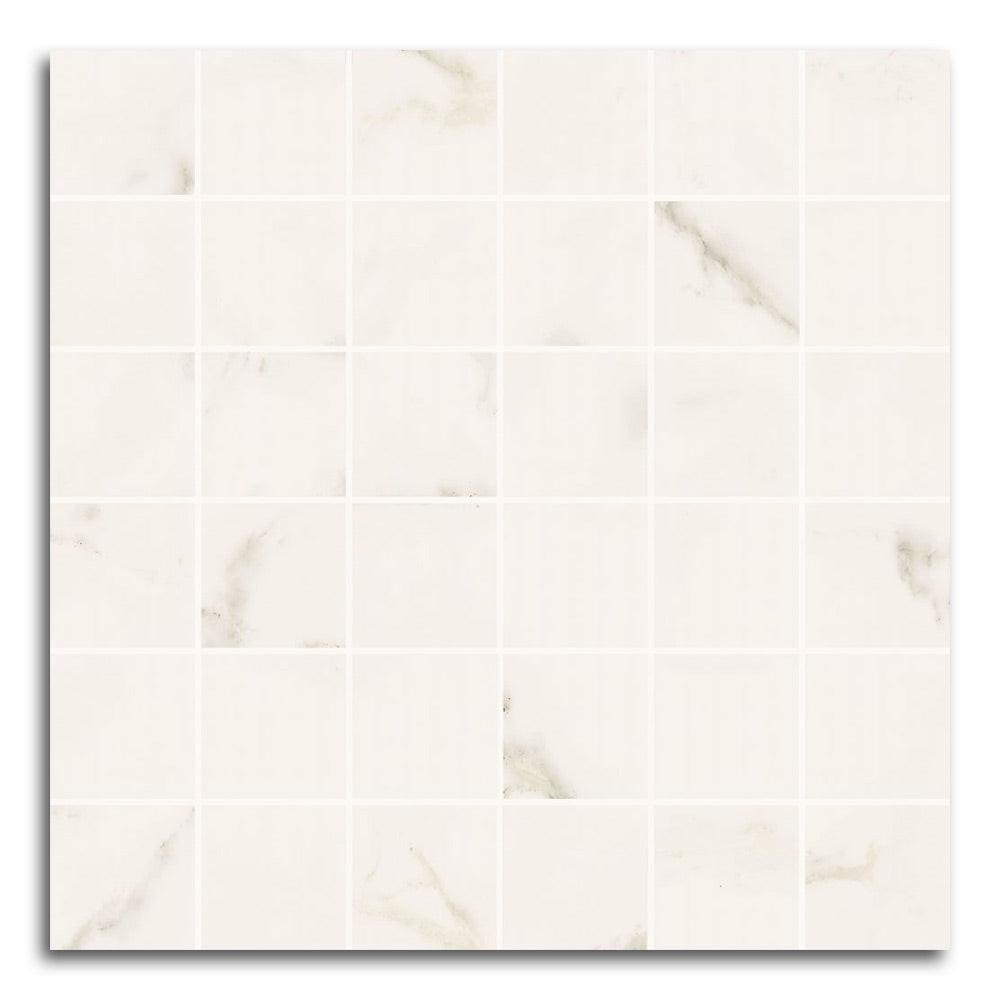 2x2 Triad Calacatta White Soft Square Porcelain Mosaic Tile 2x2 Triad Calacatta White Soft Square Porcelain Mosaic Tile - American Tile Depot