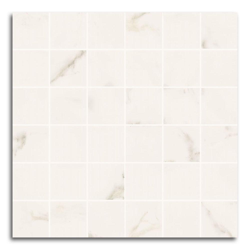 2x2 Triad Calacatta White Soft Square Porcelain Mosaic Tile 2x2 Triad Calacatta White Soft Square Porcelain Mosaic Tile - American Tile Depot