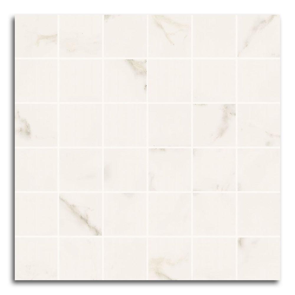 2x2 Triad Calacatta White Soft Square Porcelain Mosaic Tile 2x2 Triad Calacatta White Soft Square Porcelain Mosaic Tile - American Tile Depot