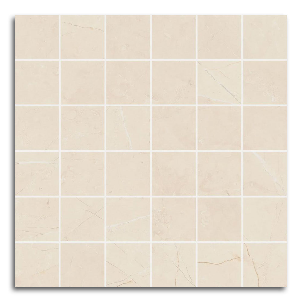 2x2 Triad Moon Beige Soft Square Porcelain Mosaic Tile