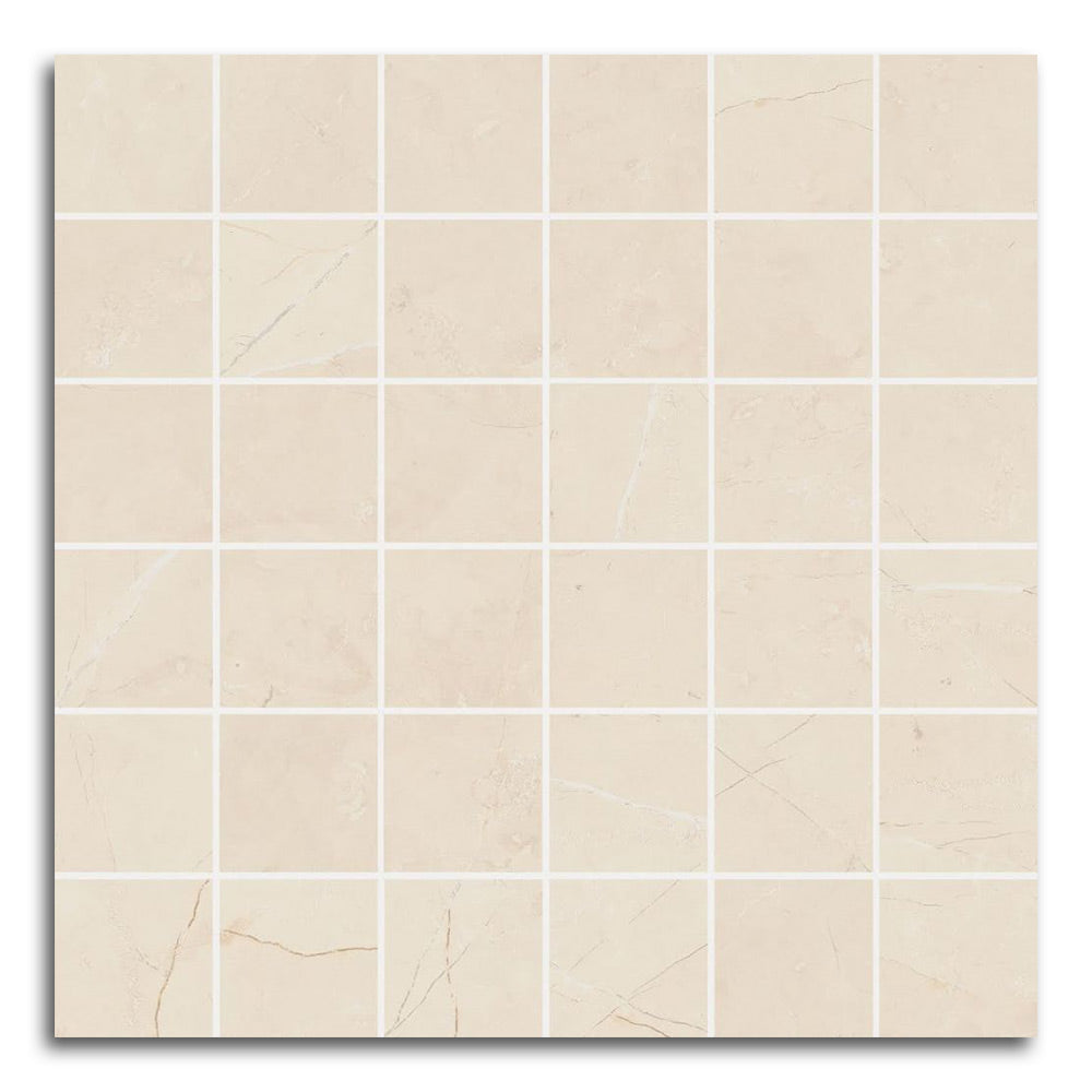 2x2 Triad Moon Beige Soft Square Porcelain Mosaic Tile