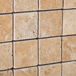 2x2 Walnut Travertine Tumbled Mosaic Tile - American Tile Depot