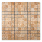 2x2 Walnut Travertine Tumbled Mosaic Tile - American Tile Depot