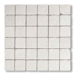 2x2 White Pearl / Botticino Marble Tumbled Mosaic Tile - American Tile Depot