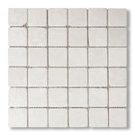 2x2 White Pearl / Botticino Marble Tumbled Mosaic Tile - American Tile Depot